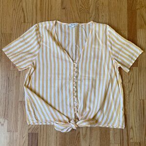 Madewell Tie Front Blouse Size Medium